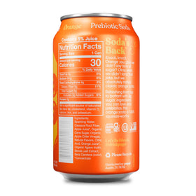 Pouring Poppi orange sparkling prebiotic soda into a tall glass for a refreshing citrus moment.
