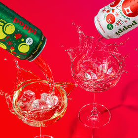 Poppi Sparkling Prebiotic Cranberry Fizz bottle, bright flavor for a light, versatile sip.