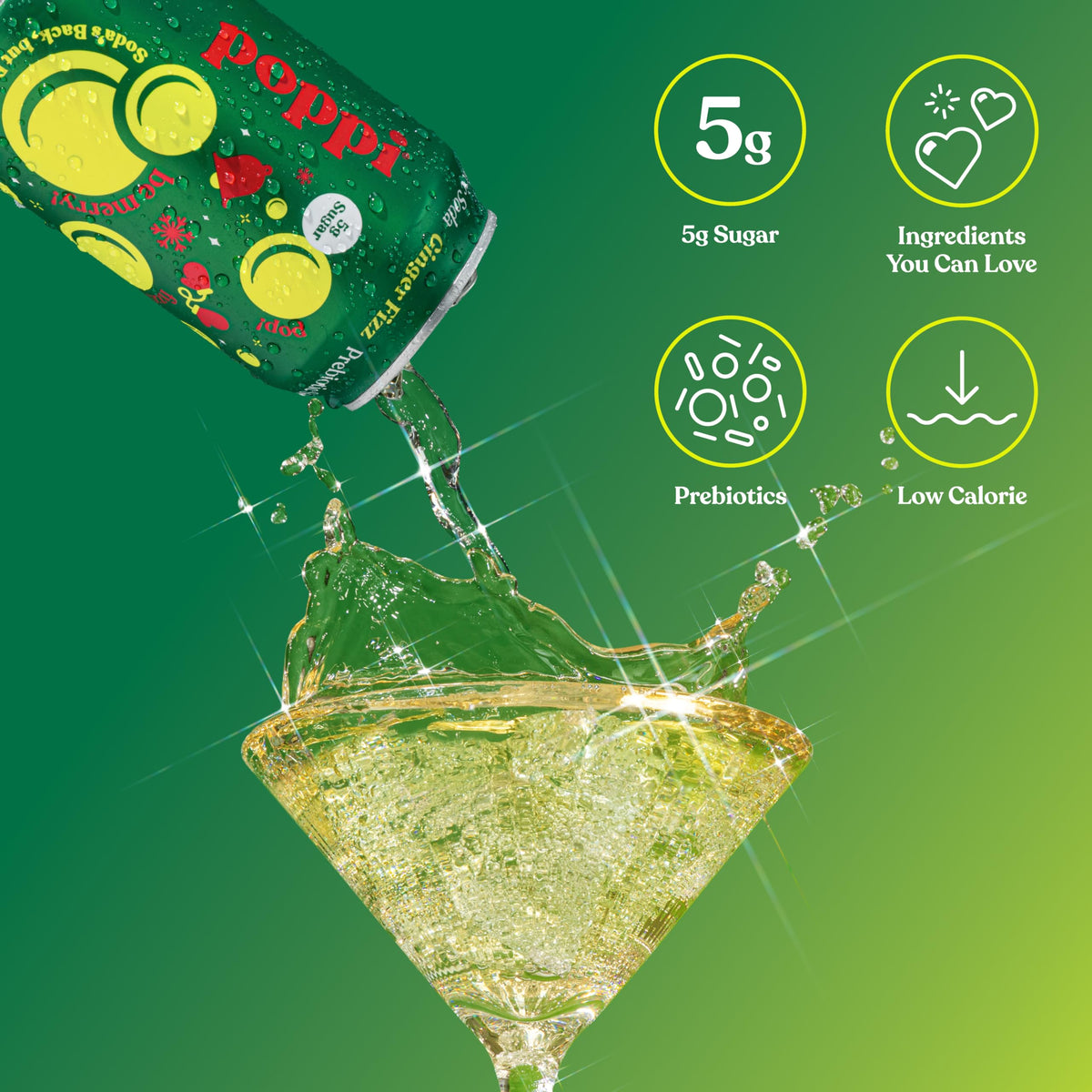 Poppi 12-pack box with Ginger Fizz, convenient for sharing