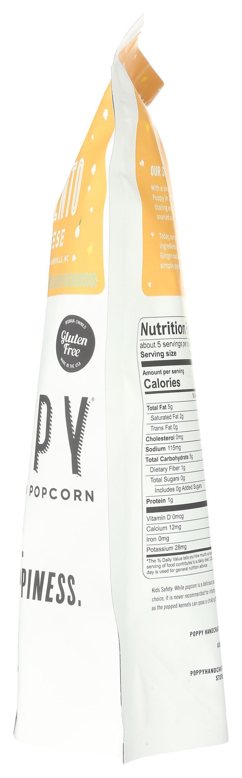 Poppy Handcrafted Popcorn texture close-up shows crisp bite.