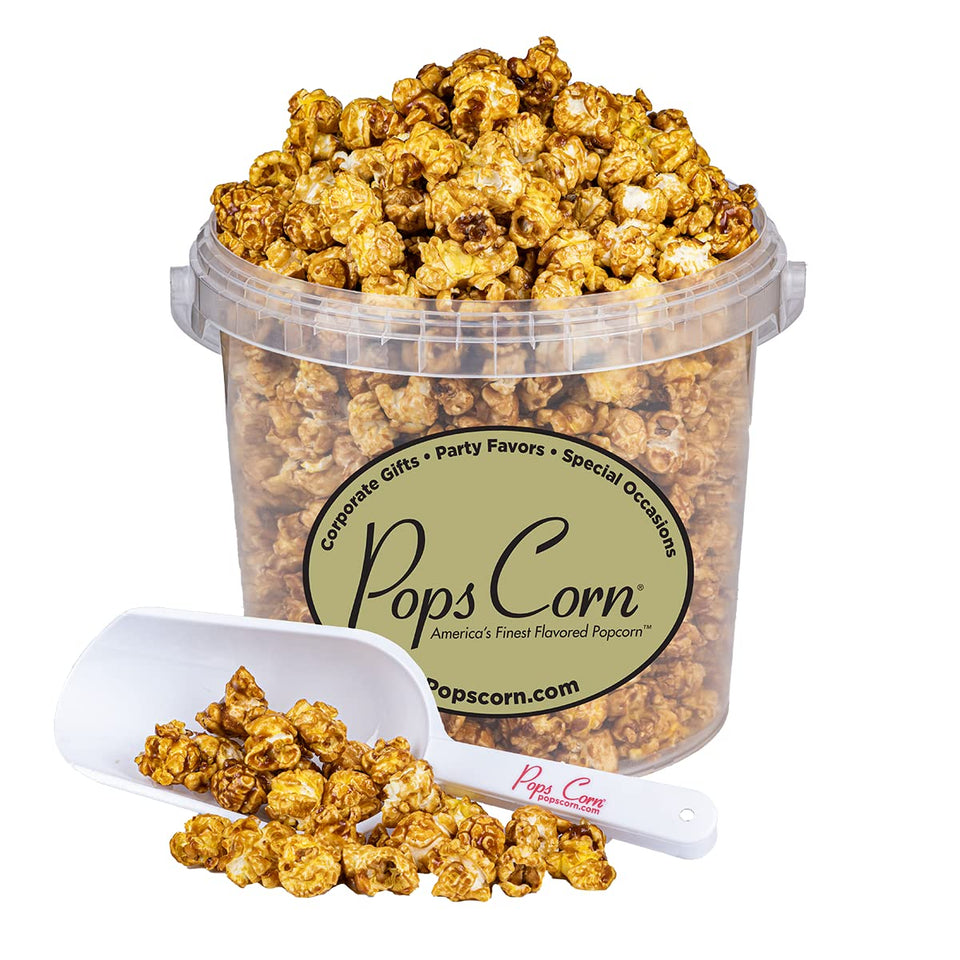 Pops Corn gourmet caramel popcorn 1.5lb bag with rich caramel coating for indulgent snacking
