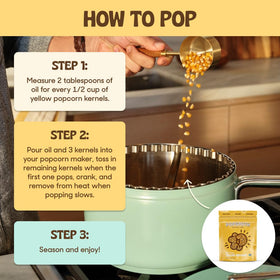 PopSmith 100-percent whole grain kernels for fiber-rich popcorn at home.