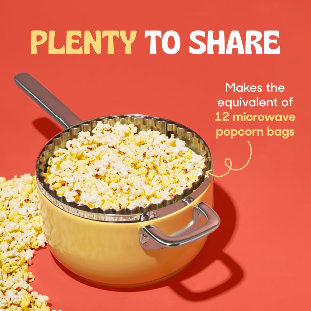 PopSmith family-friendly popcorn night with premium yellow kernels.