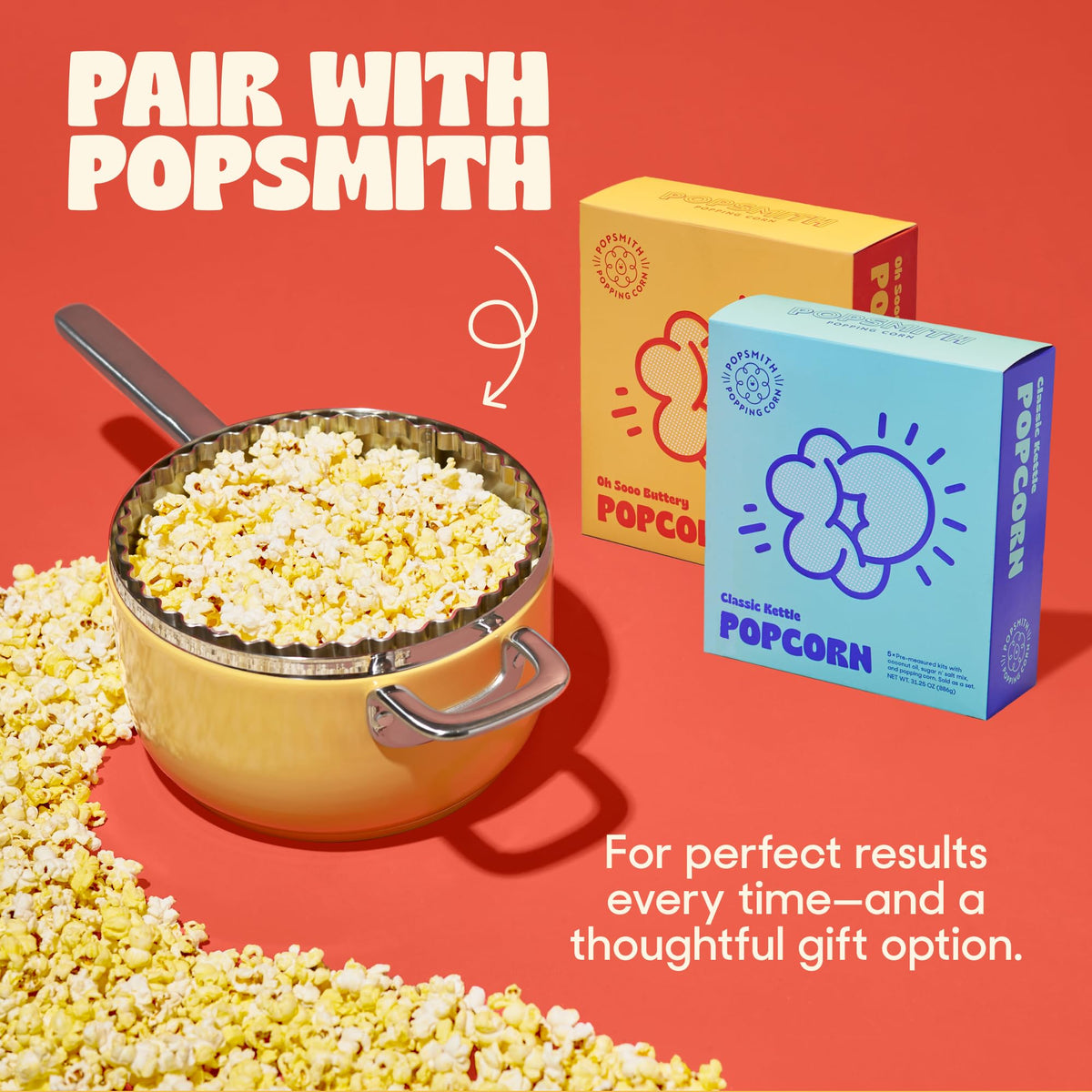 POPSMITH ready-to-use kits streamline popcorn preparation.