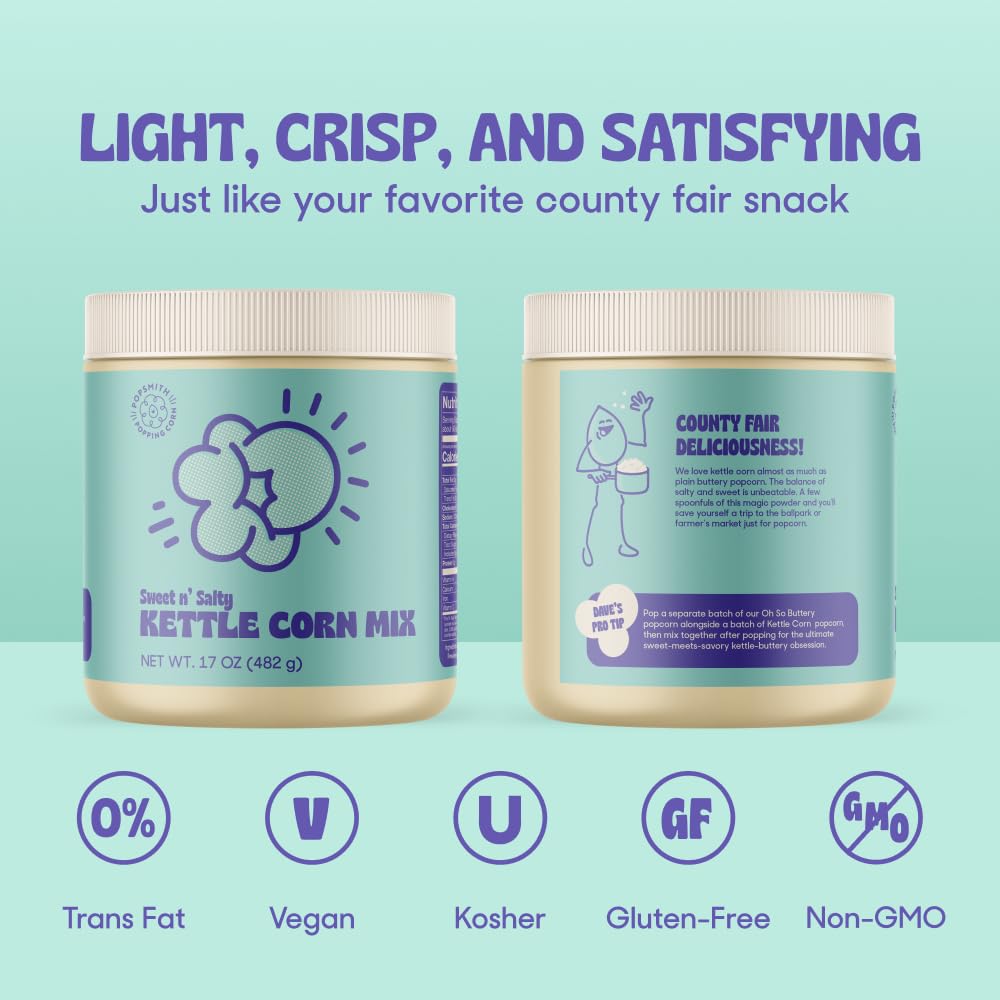 POPSMITH vegan gluten-free label communicates clean plant-based snack options.