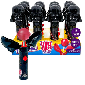 Pop Ups! Darth Vader Lollipop Holder front view—sleek, clean candy storage for kids