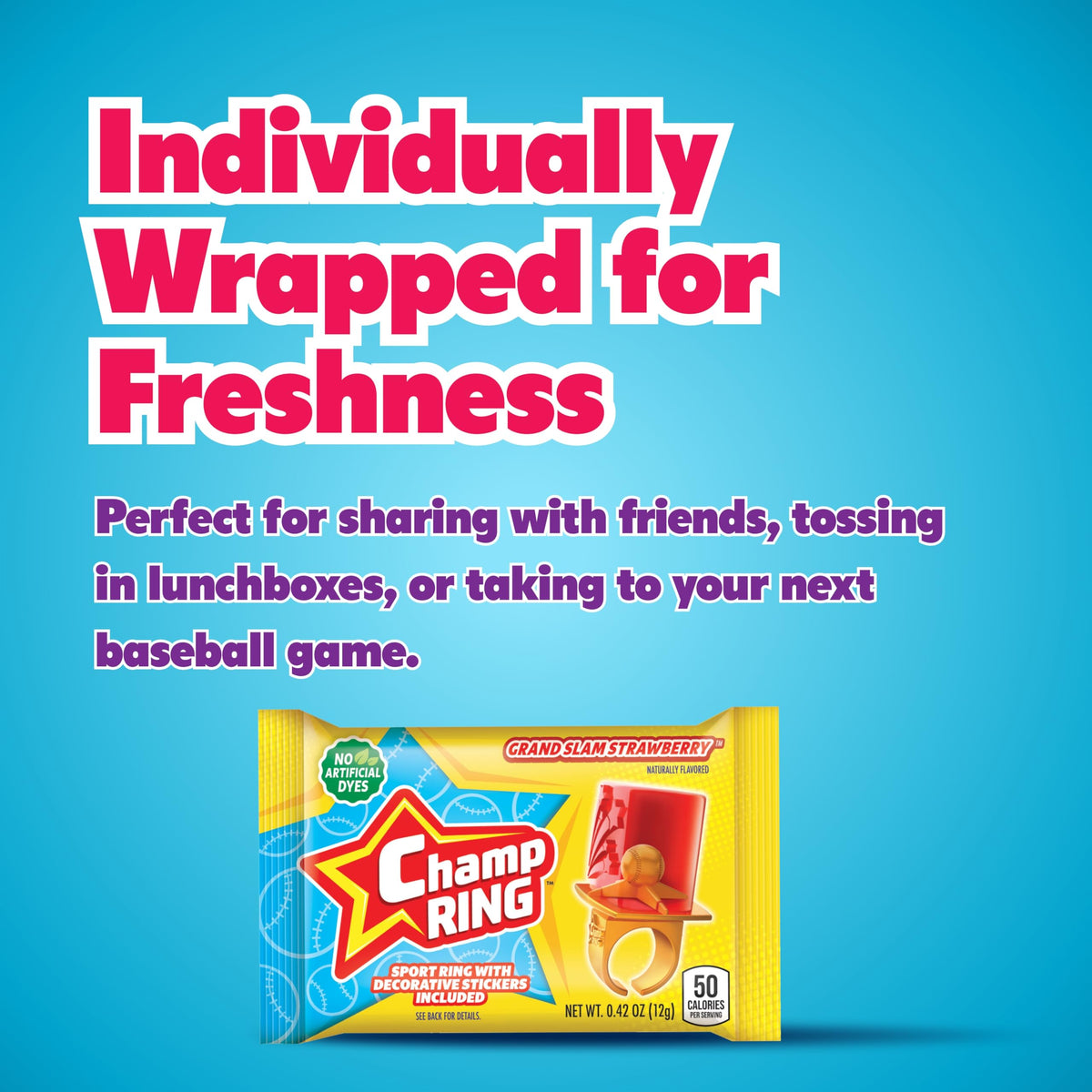 POPUPS! LOLLIPOP Champ Ring individually wrapped for freshness