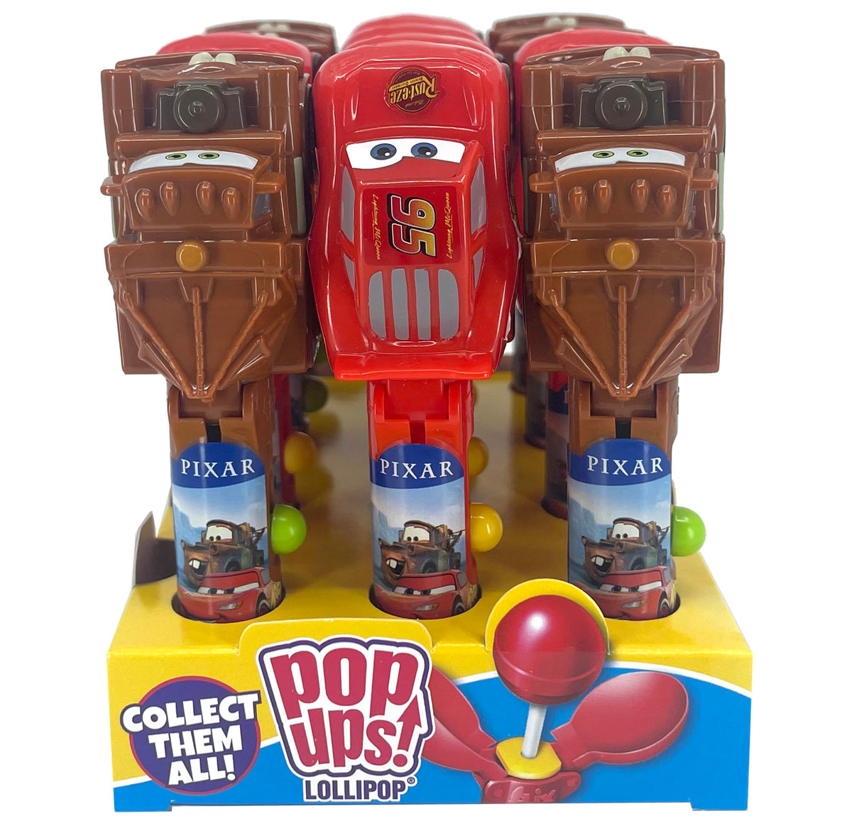 POPUPS! LOLLIPOP Lightning McQueen holder close-up with easy reveal