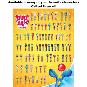 Open-action lollipop holder pops open at button press, revealing a wrapped treat.