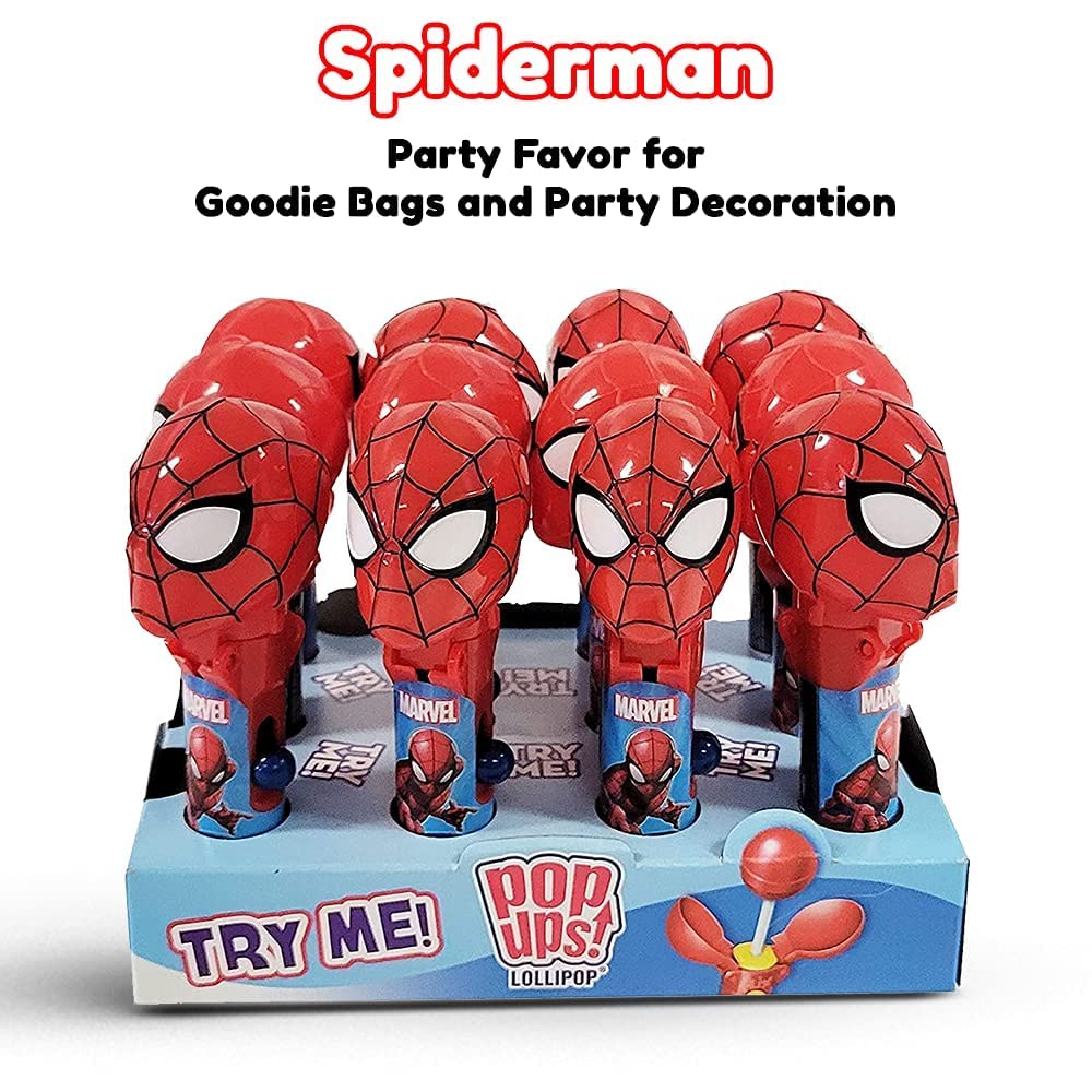 Collectible Spiderman POPUPS! lollipops set for party favors.
