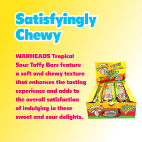 Warheads tropical sour taffy bars pineapple orange flavor bright tang