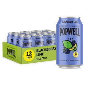 Popwell Blackberry Lime bottle pouring for a refreshing break.