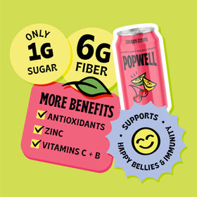 Popwell Cherry Citrus pour into glass reveals vibrant aroma and flavor.