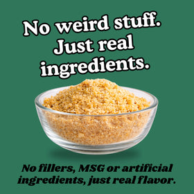 Pork King Good crumbs jar with scoop shows easy measuring and storage.