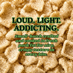 Pork King Good dill pickle pork rinds serving bowl, ideal for gatherings.