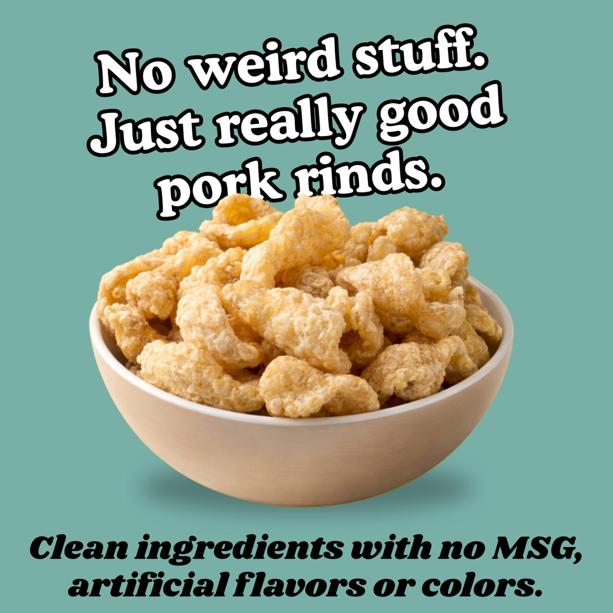 Pork King Good pork rinds in hand with dip option for quick bites