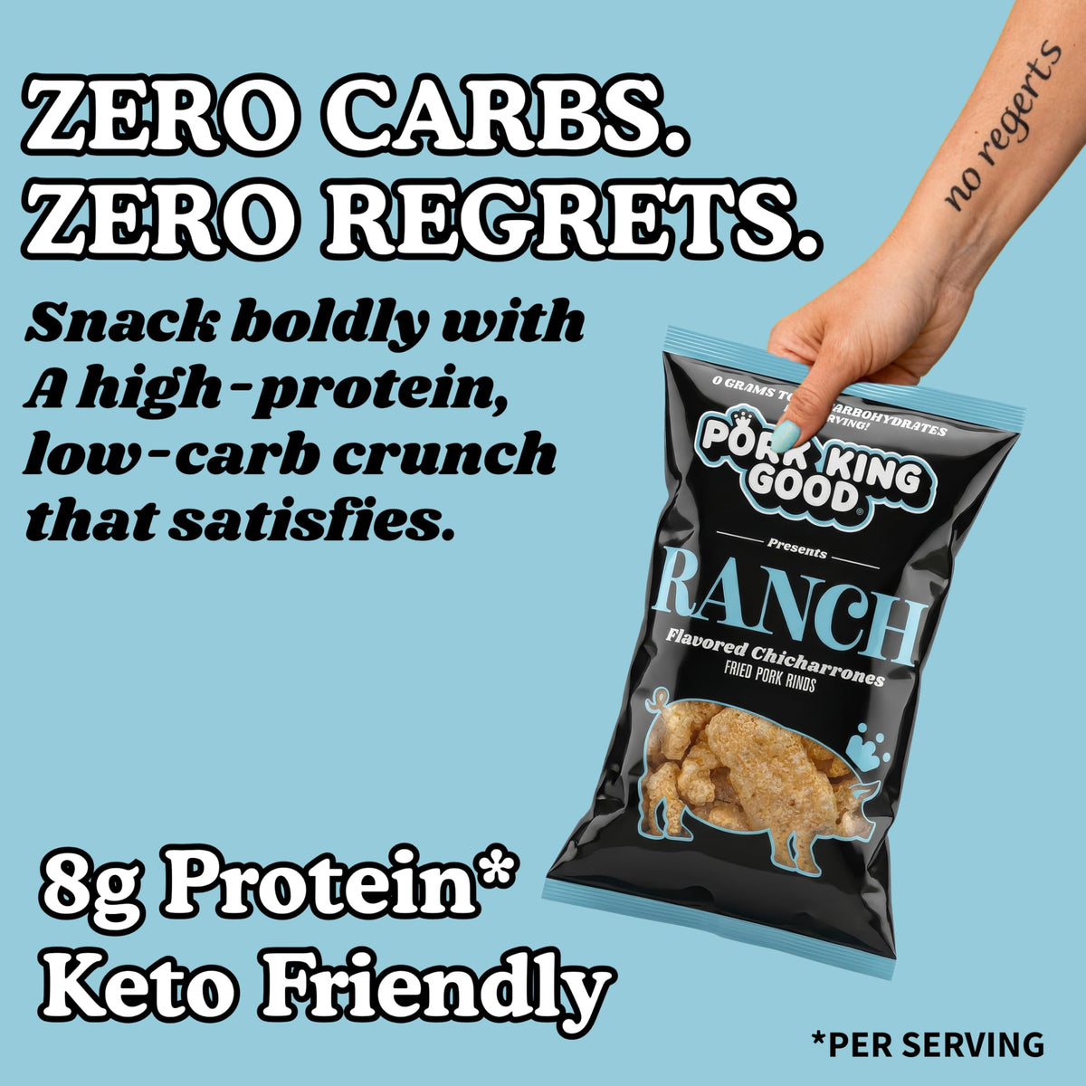 Pork King Good salted butter flavor rinds evoke movie-style popcorn taste.