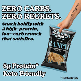 Pork King Good salted butter flavor rinds evoke movie-style popcorn taste.