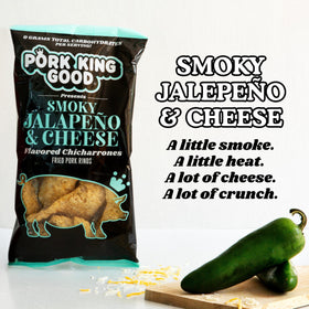 Pork King Good pork rinds crisp close-up showing crunchy texture and peppery zest