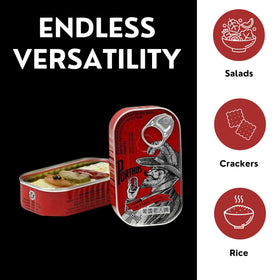 Porthos spiced sardines 3-tin pack, portable for travel picnics