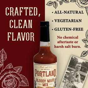 Portland Bloody Mary Mix gluten-free label on bottle