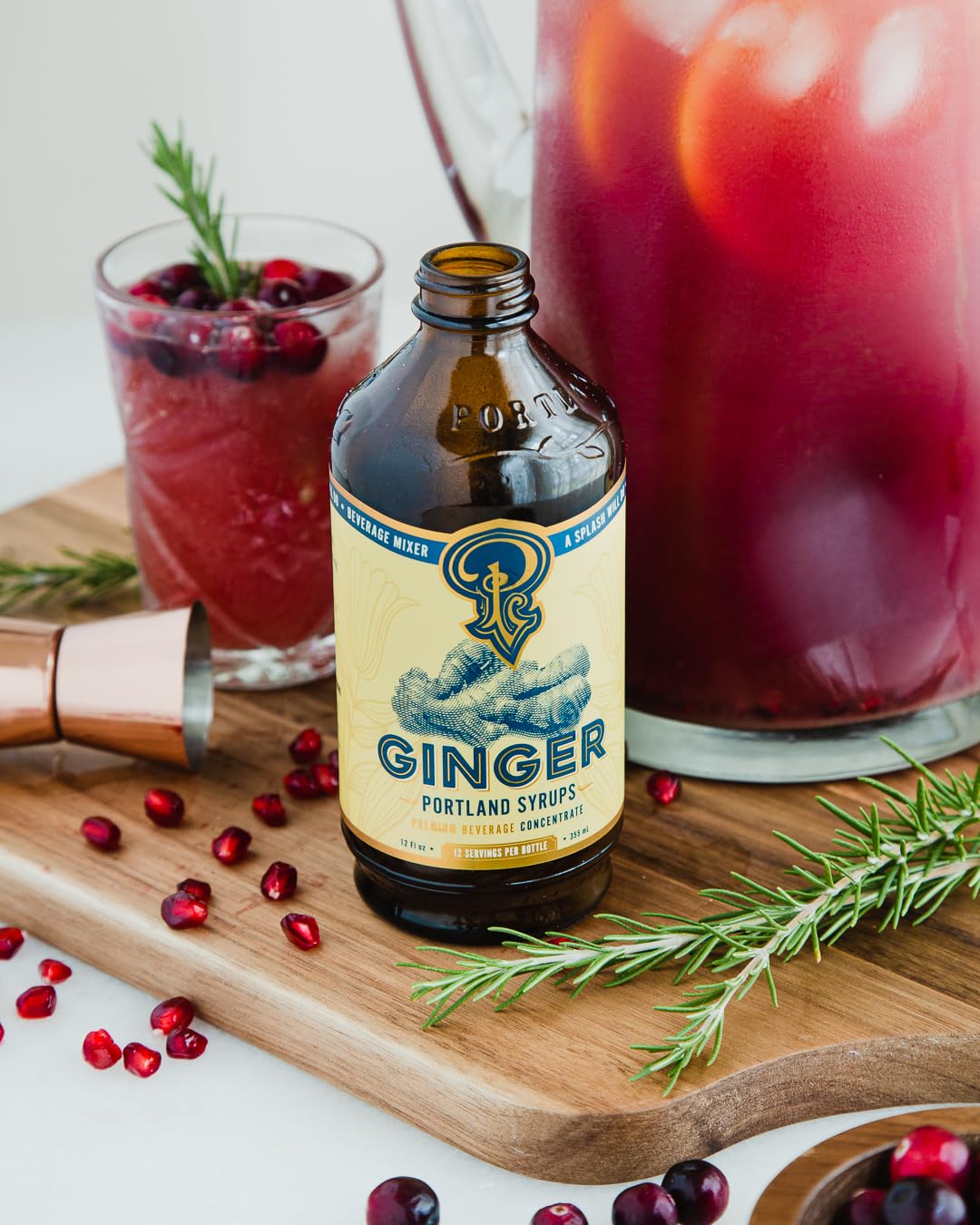 Ginger syrup stirred into sparkling water for a refreshing mocktail.