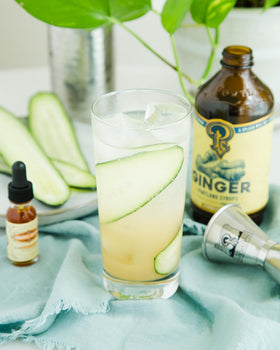 Real ginger root and ingredients highlight natural ingredients in Portland Syrups syrup.