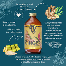 Portland Syrups Ginger Syrup mocktail with sparkling water for a refreshing non-alcoholic option