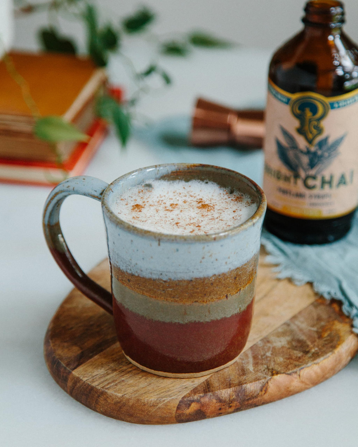 Portland Syrups Bright Chai Syrup cocktail serve with citrus and ice