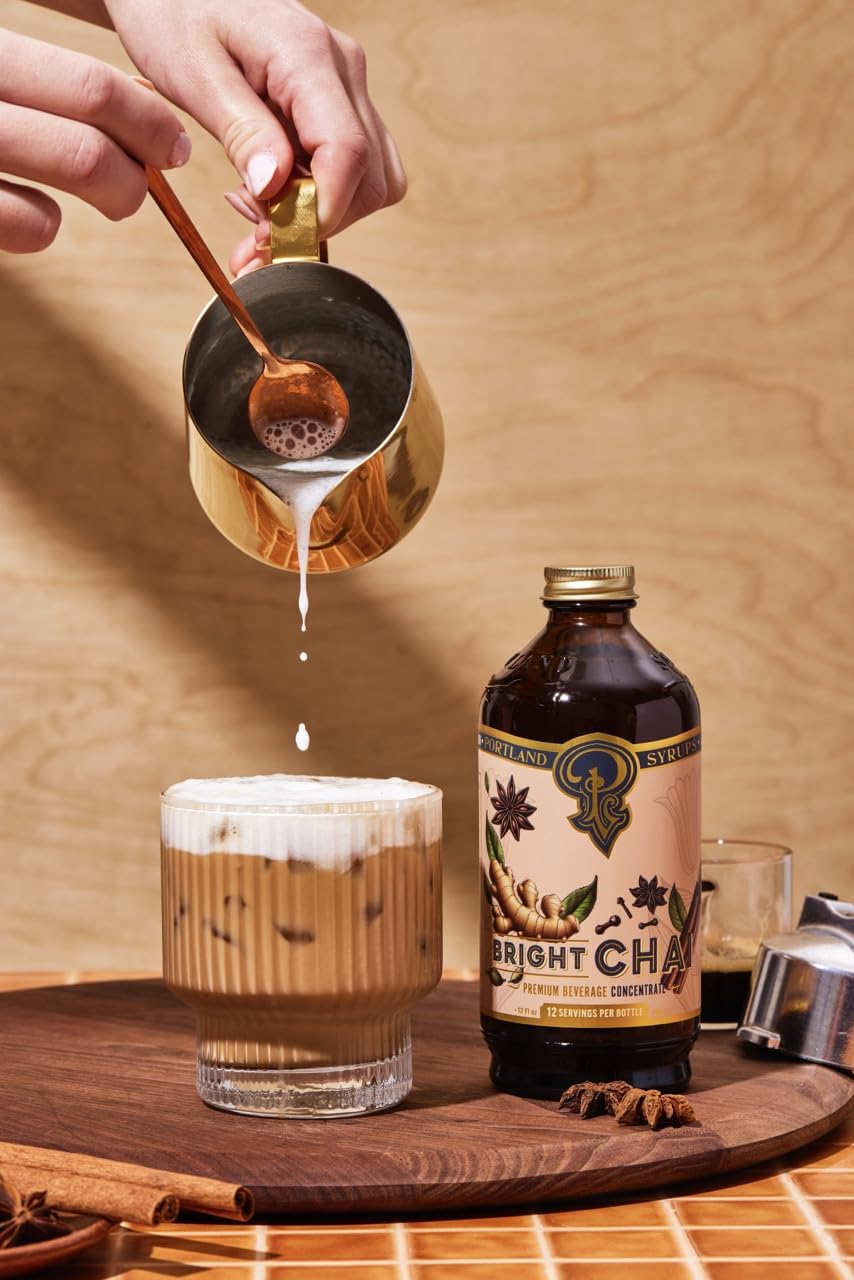 Portland Syrups Bright Chai Syrup sparkling soda pairing with orange zest