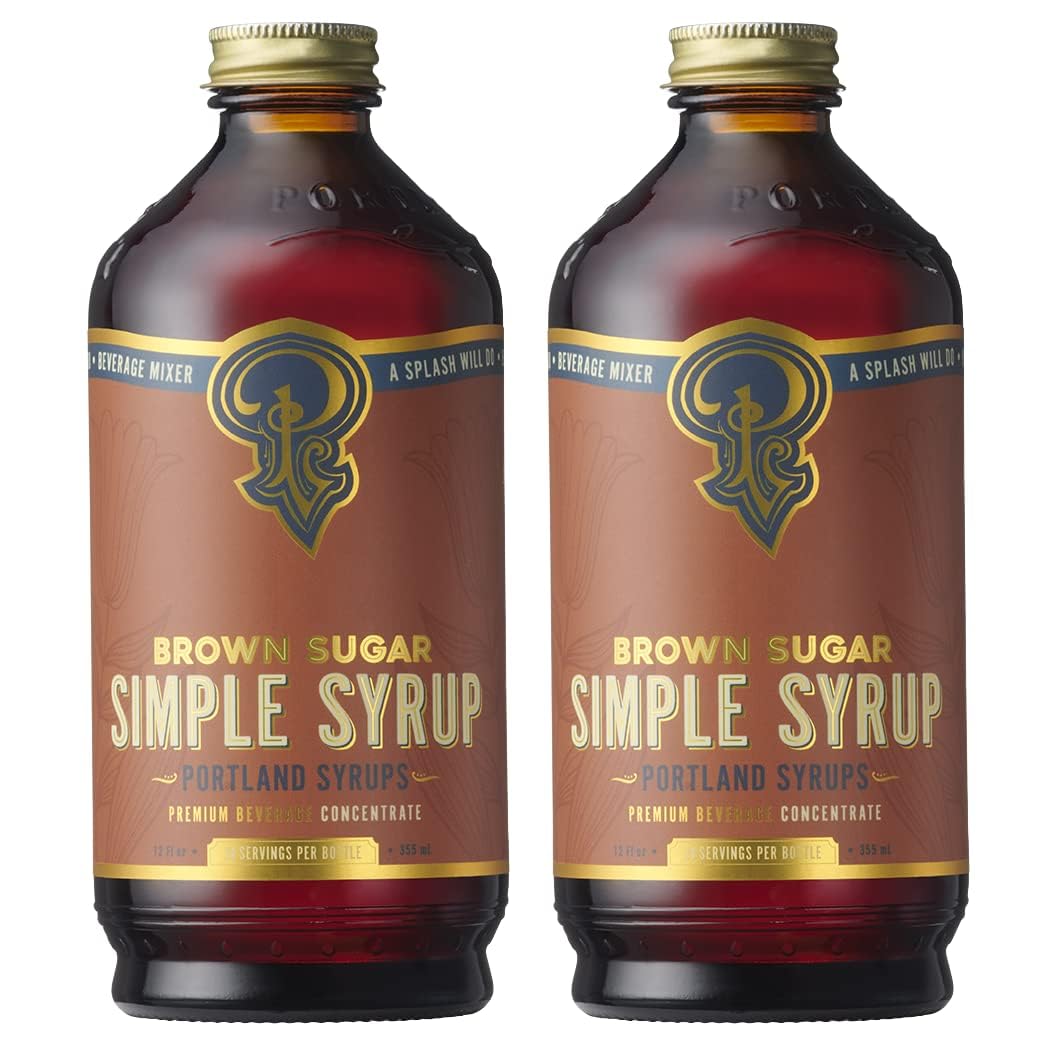 Portland Syrups Brown Sugar Simple Syrup bottle front shows balanced sweetness for drinks.