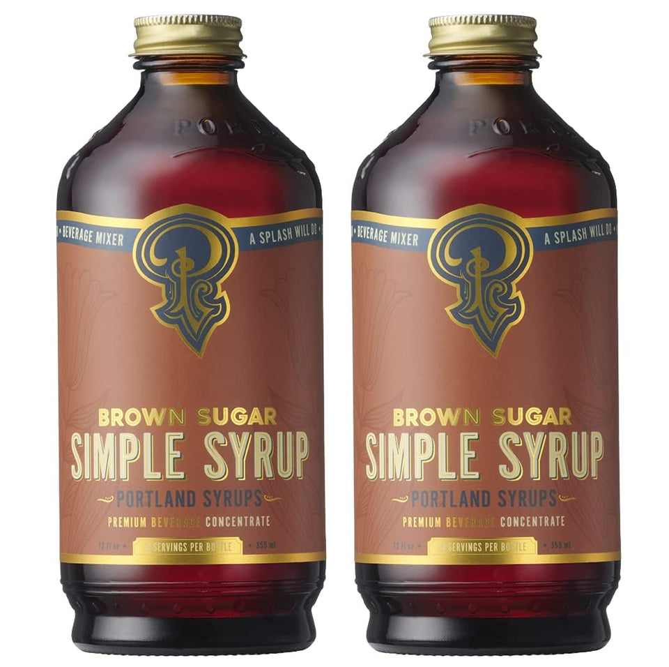 Portland Syrups Brown Sugar Simple Syrup bottle front shows balanced sweetness for drinks.