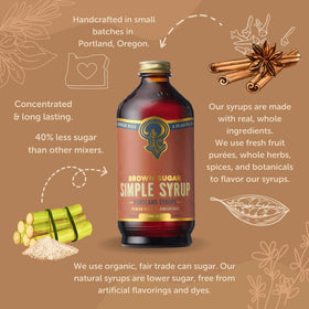 Portland Syrups Brown Sugar Simple Syrup in a cocktail glass for flavor.