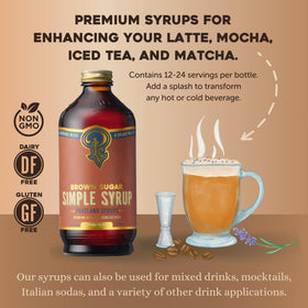 Portland Syrups Brown Sugar Simple Syrup in a coffee cup showing smooth sweetness.