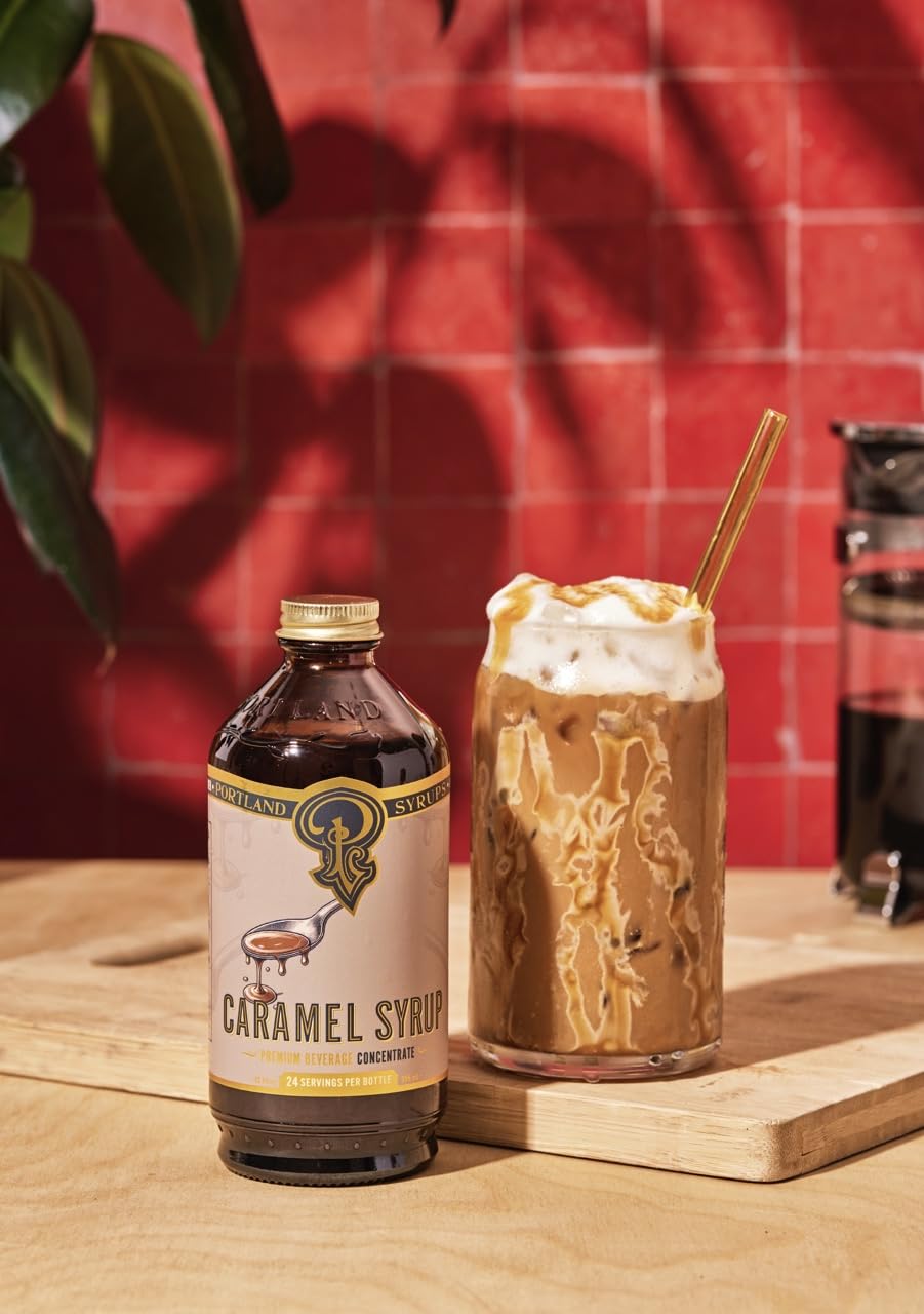 Portland Syrups Caramel Syrup cocktail glass with caramel note