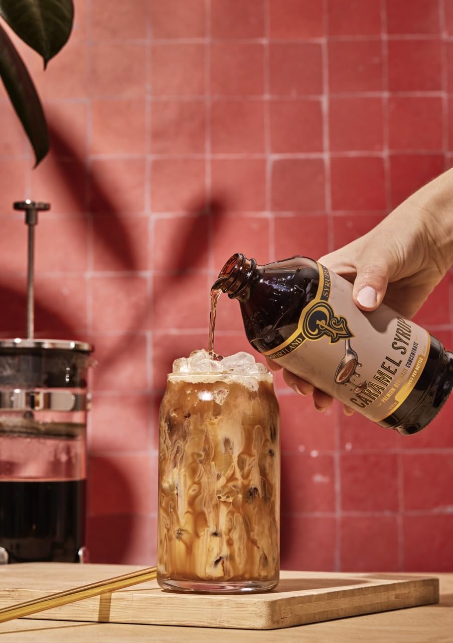Portland Syrups Caramel Syrup in cold brew for a warm twist