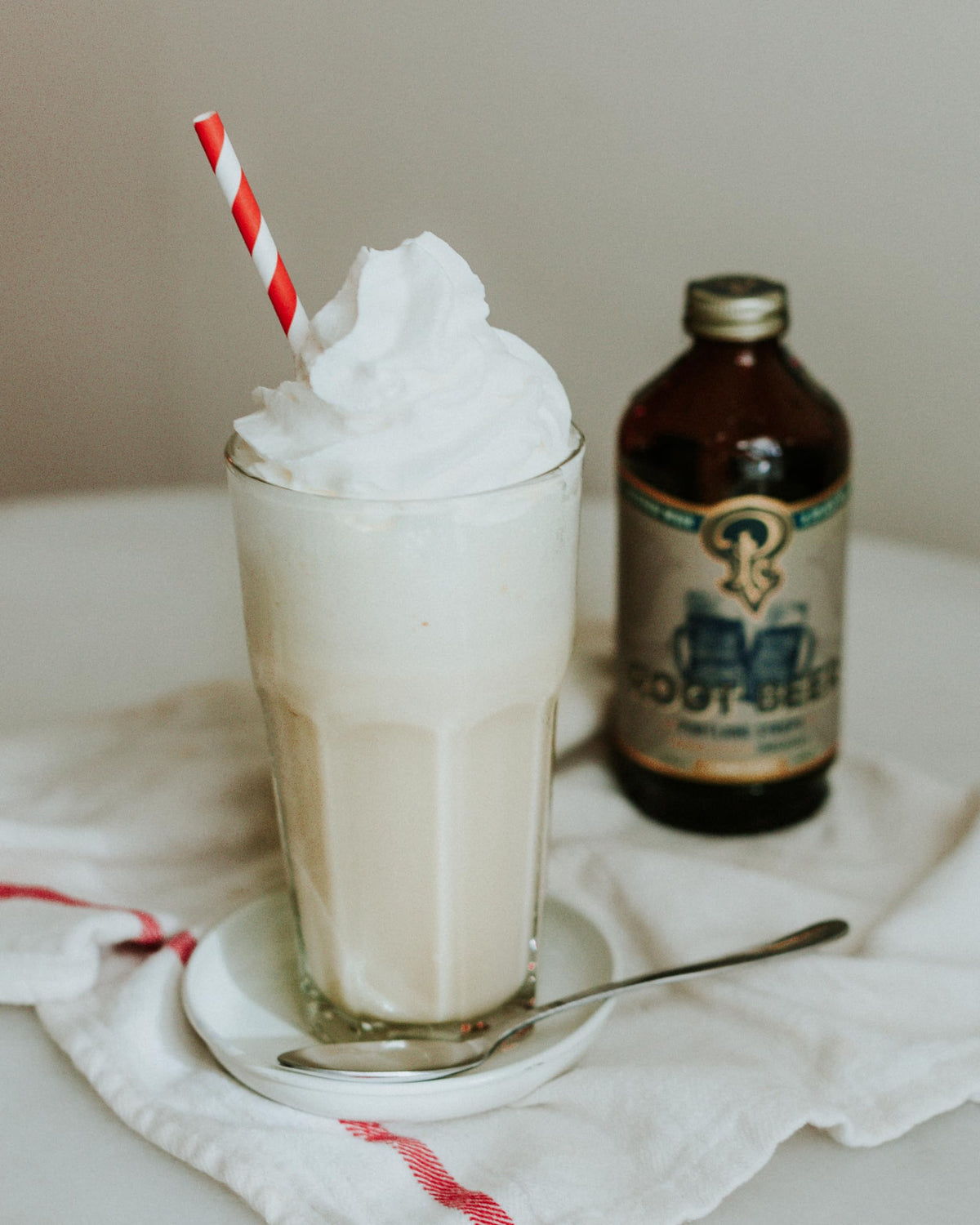 Syrup mixed with sparkling water for a refreshing soda