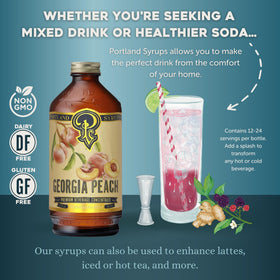 Portland Syrups Georgia Peach Syrup brightens brunch with a peachy inviting aroma.