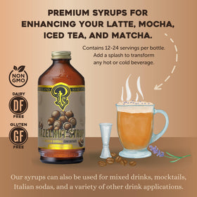 Portland Syrups Hazelnut Syrup latte topping for richer foam and aromatic nut notes.