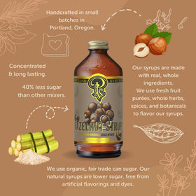 Portland Syrups Hazelnut Syrup macchiato polish with velvety sweetness and hazelnut aroma.