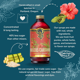 Pouring Portland Syrups Hibiscus Cardamom adds depth to mixed drinks