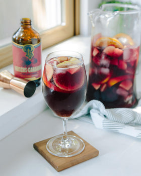 Portland Syrups Hibiscus Cardamom soda glass reveals refreshing berry-spice finish