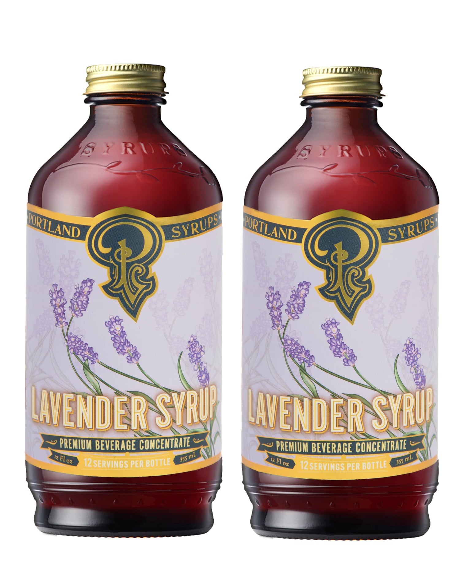 Portland Syrups Lavender Syrup bottle emphasizes natural lavender flavor for drinks and baking.