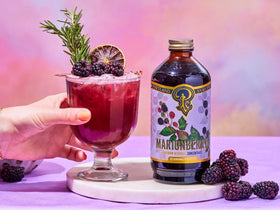 Portland Syrups Marionberry Syrup cocktail-kit shot suggests bar-ready mixing