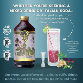 Portland Syrups Marionberry Syrup pour ready for quick mocktails