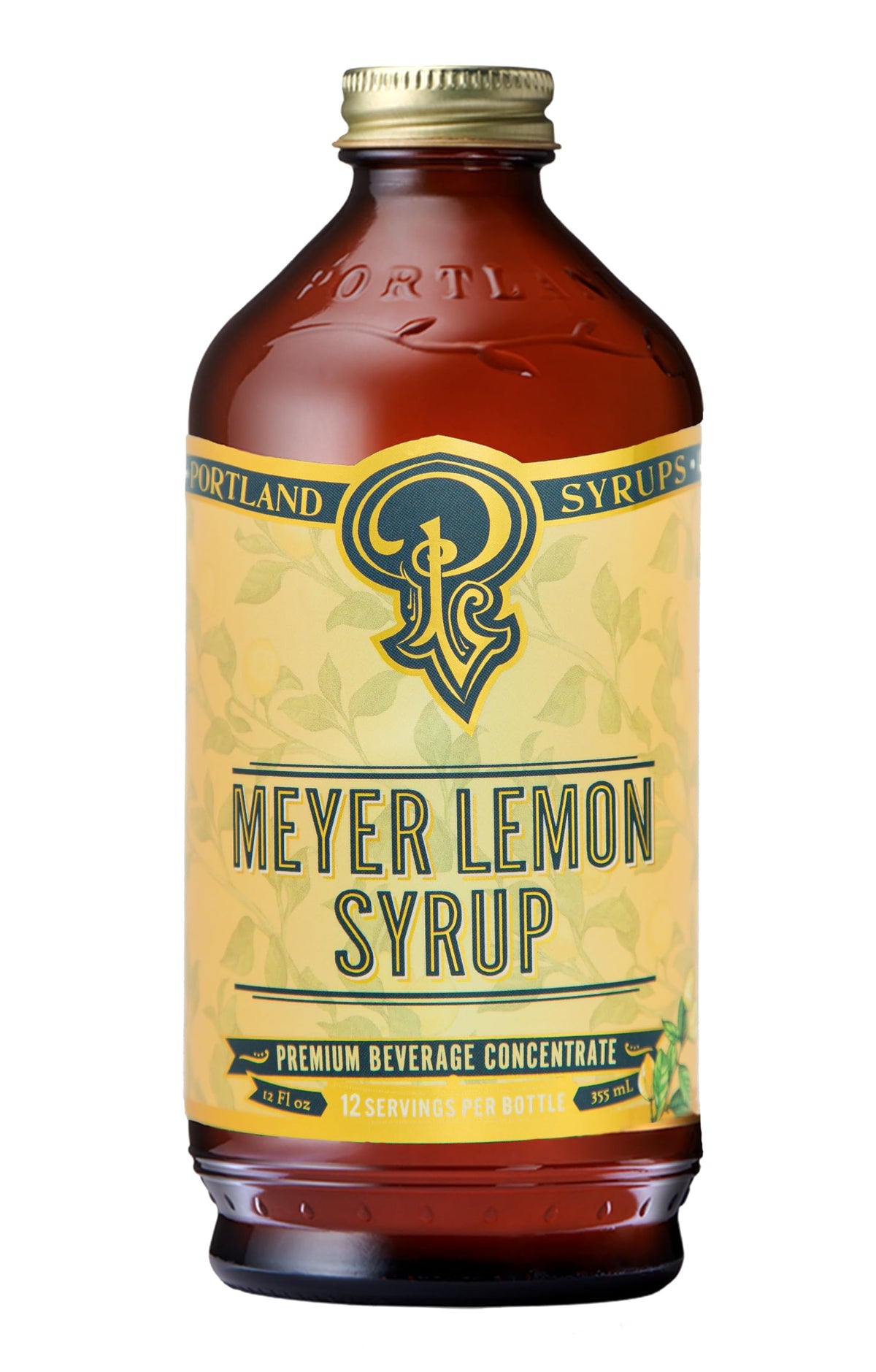 Portland Syrups Meyer Lemon Syrup bottle shows premium small-batch craft for cocktails