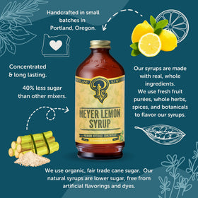 Portland Syrups Meyer Lemon on counter invites tasting