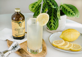 Packaging on shelf signals premium lemon flavor and convenient 12 oz size