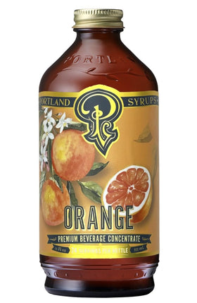 Portland Syrups Orange Syrup bottle close-up highlights Cara Cara flavor for cocktails