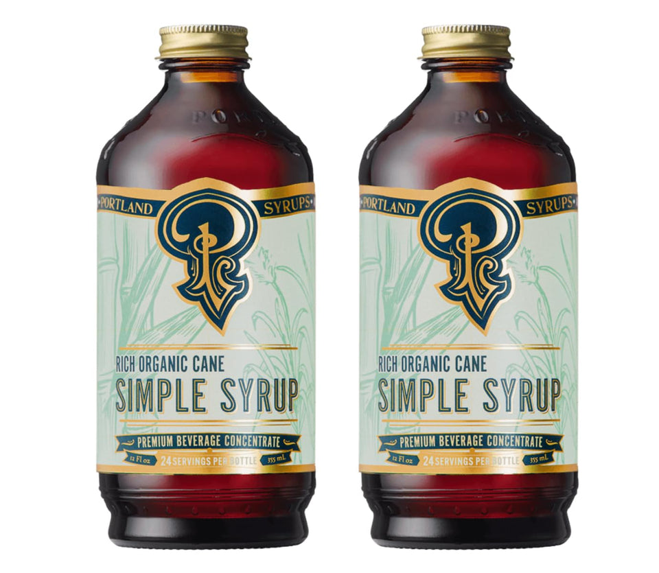 Portland Syrups organic cane simple syrup bottle for smooth sweetness in drinks
